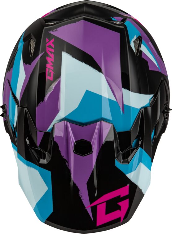 GMAX MX-96 Splinter Helmet Black/Purple/Blue 2X-Large Offroad - Image 2