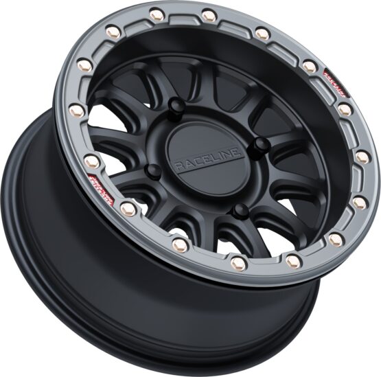 Raceline Alpha Beadlock Wheel 15x7 4x137 +10 Black Gunmetal Ring - Image 2