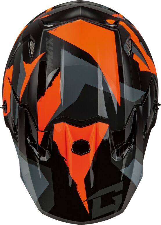 GMAX MX-96 Splinter Helmet Black/Orange Small - Image 3