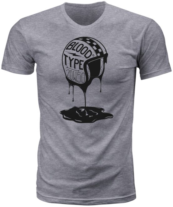 Highway 21 Blood Type Tee Heather Large Men's Casual Shirt Grey
