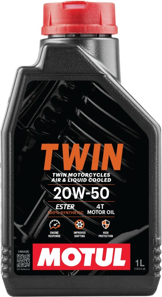 Motul Twin 4T 20W50 Full Synthetic Motorcycle Oil 1 Quart