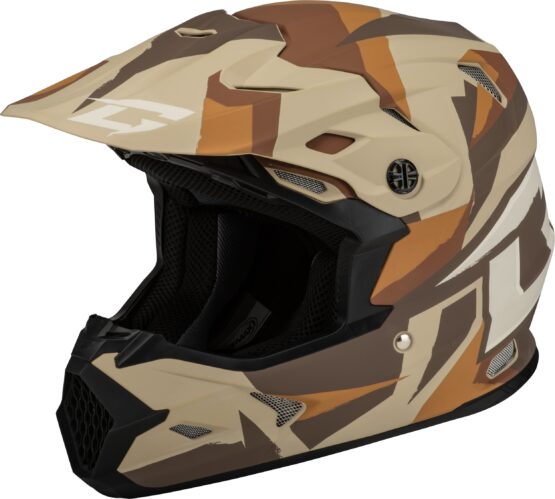 GMAX MX-96 Splinter Helmet Matte Brown/Tan/White Small