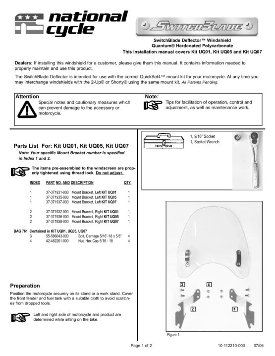 SwitchBlade Deflector Quick Release Windshield - Image 2
