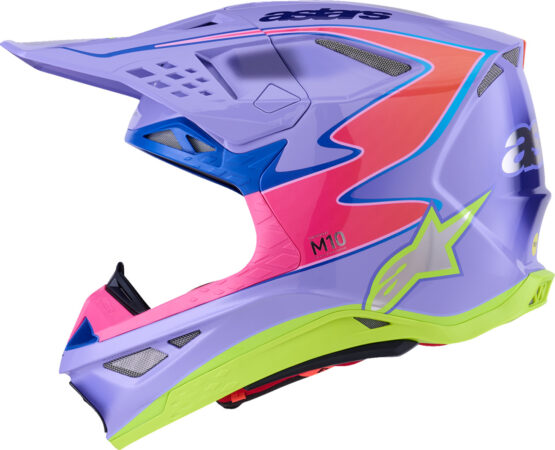 Alpinestars S-M10 Jett Lawrence R01 Helmet 2X Purple/Pink/Yellow - Image 2