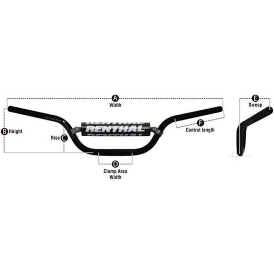 Renthal 7/8" Handlebars Black Fits 01-05 Yamaha YFM660 Raptor - Image 2