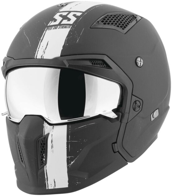 Speed and Strength SS2400 Tough As Nails Helmet Black/White Medium