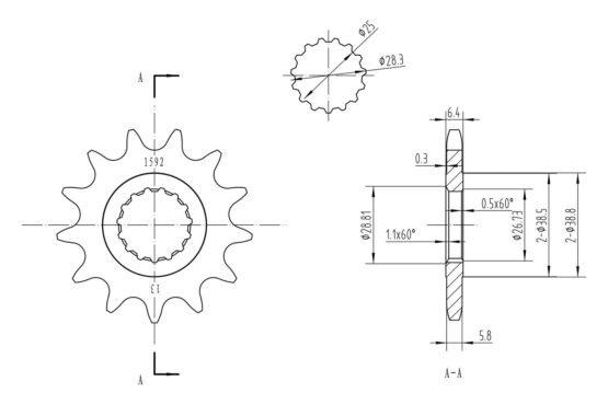 BikeMaster Yamaha Front Sprocket 520 13T - Image 2