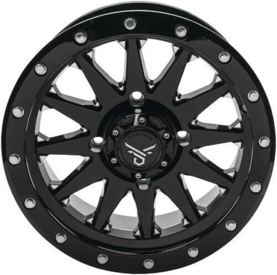 QuadBoss Wagon Wheel 15x7 4+3 4/156 Black/Milled