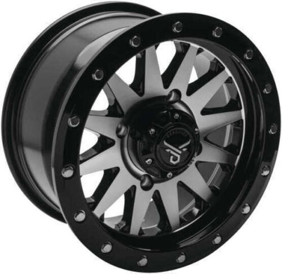 QuadBoss Wagon Wheel 14x7 5+2 4/137 Black/Machined