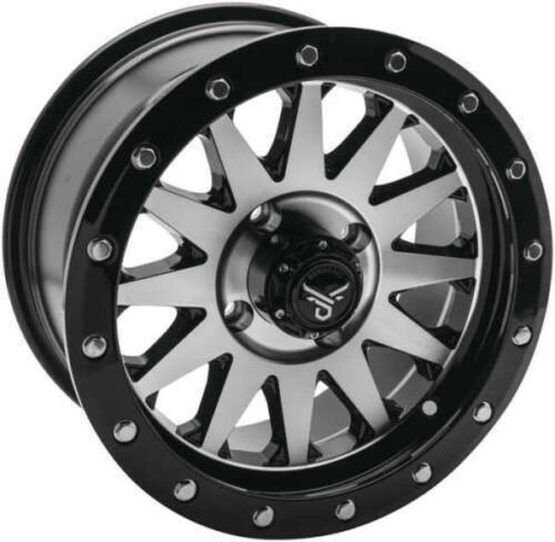 QuadBoss Wagon Wheel 15x7 5+2 Machined 4/137 Black