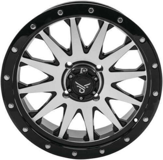 QuadBoss Wagon Wheel 18x7 4/137 Machined Finish with Center Cap