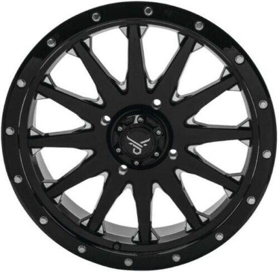QuadBoss Wagon Wheel 15x7 5+2 4/137 Black/Milled