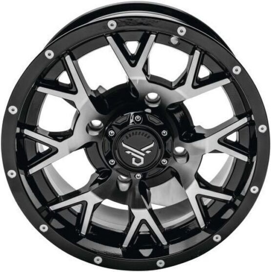 QuadBoss Barbwire 14x7 Black Machined Wheel 4/137 Bolt Pattern