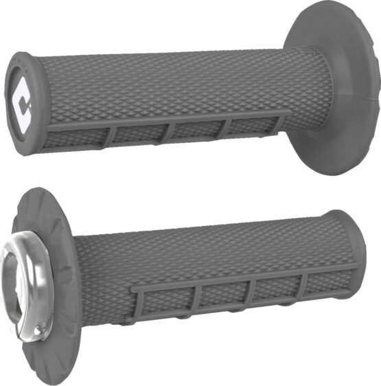 ODI Half Waffle V2.1 Lock-On Grips Graphite/Silver 7/8 in