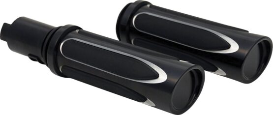 Arlen Ness Deep Cut Comfort Grips TBW Black For Harley-Davidson