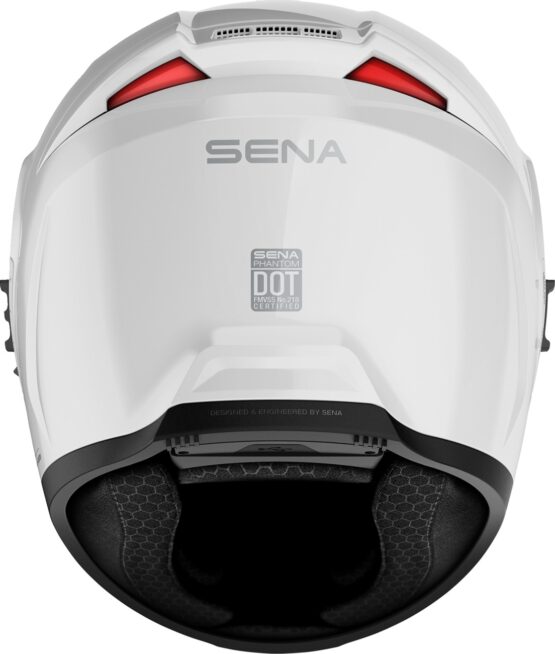Sena Phantom Smart Full Face Helmet Gloss White Large - Image 3