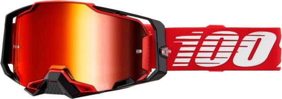 100 Percent Armega Goggles Red Mirror Red Lens Offroad