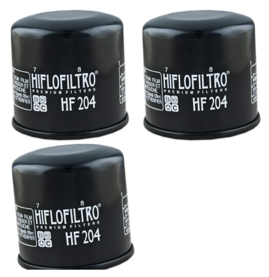 HF204 Oil Filter - Black - 3 Pack