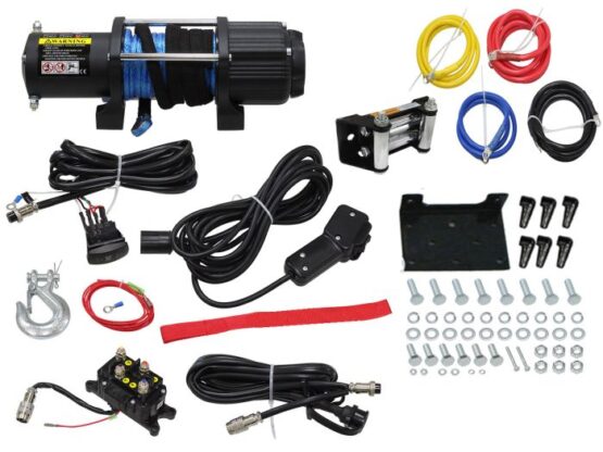 Bronco 6000 lb Winch Synthetic Rope with Wire Type Universal