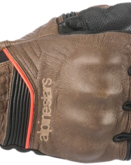 Cafe Divine Leather Street Riding Gloves Brown/Black 2X-Large