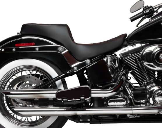 Drag Specialties Performance Predator 2-Up Seat Black/Red For Harley FLST 00-17 - Image 2