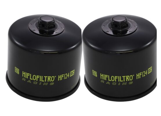 HifloFiltro Racing Oil Filter HF124RC - Replaces 16097-0009 For Kawasaki H2/H2R - 2 Pack