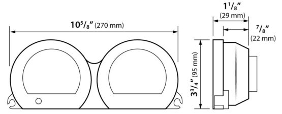 KOSO HD-03L Blue LED Gauge Kit For 14-23 Harley Touring Models - Image 2