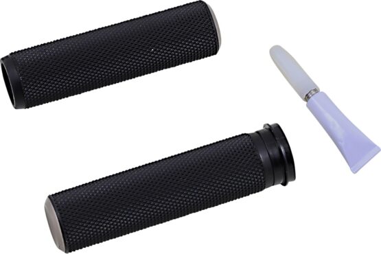 Arlen Ness Knurled Grips Black Titanium For Harley-Davidson