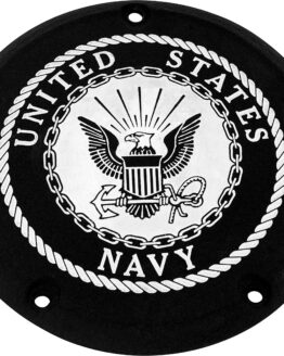 Custom Engraving Navy Black Derby Cover For Harley Davidson