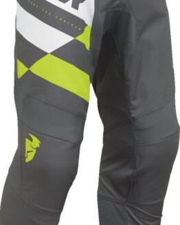 Thor Youth Sector Checker Pants Charcoal Gray/White/Acid Yellow 26