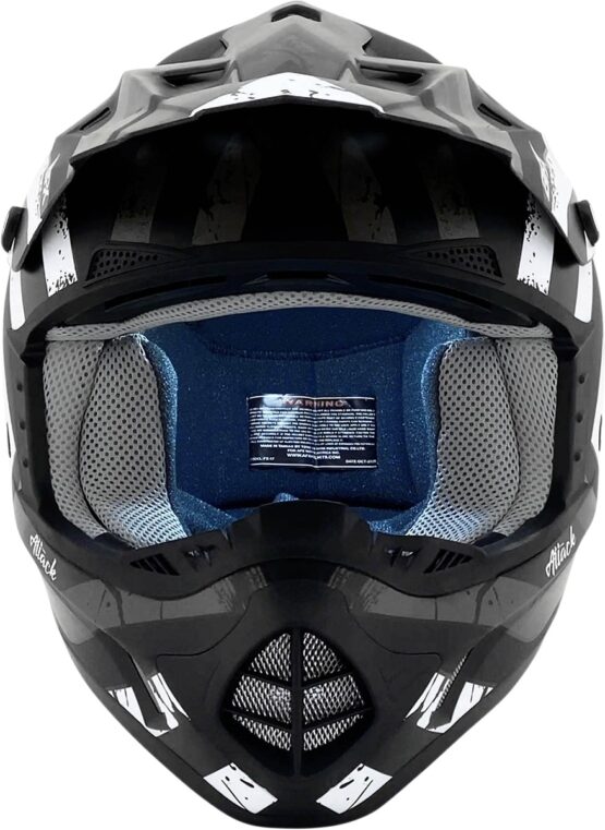 AFX FX-17 Attack Helmet Matte Black Silver Large - Image 2