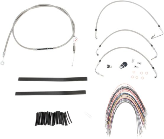 Extended Braided S.S. Control Cable Kit for Baggers - 13" tall bars (non-ABS) - Image 2