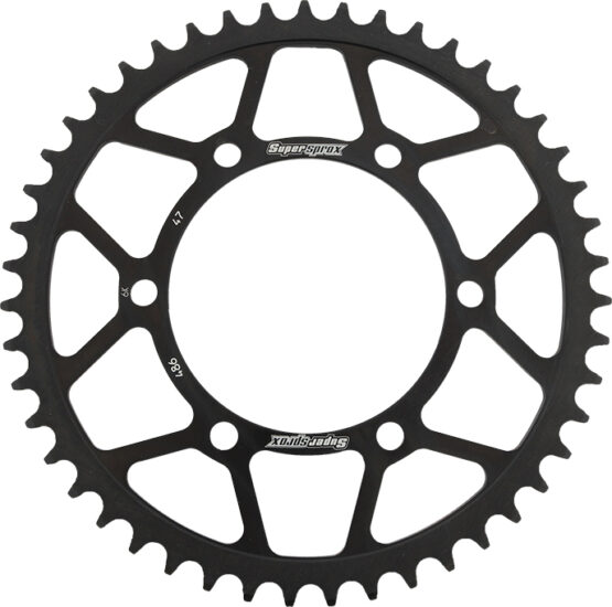 Supersprox Steel Rear Sprocket 47T Black 520 Fits Honda/Kawasaki/Yamaha