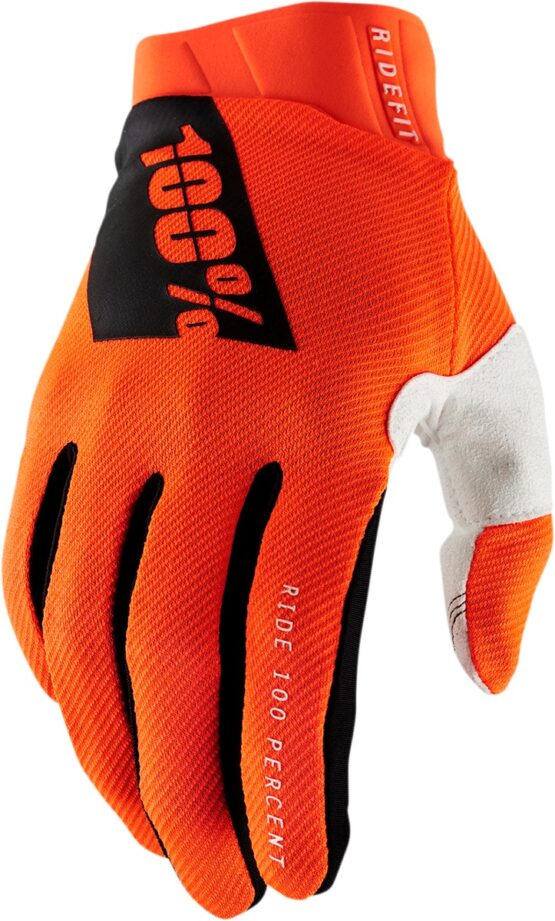 Men's 100% Ridefit Gloves Flo Orange 2XL - ATV/Motocross/Off-Road