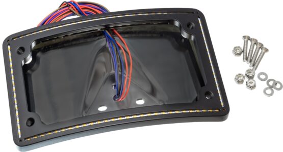 Letric Lighting Curved License Plate Light Frame Black For 10-13 Road Glide