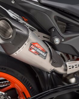 Yoshimura AT2 Street Slip-On Exhaust SS/CF Fits 20-21 KTM 890R, 19-20 790 Duke