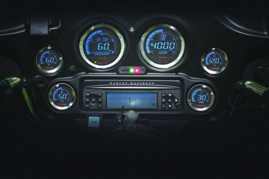 Digital Harley Gauge Cluster Silver