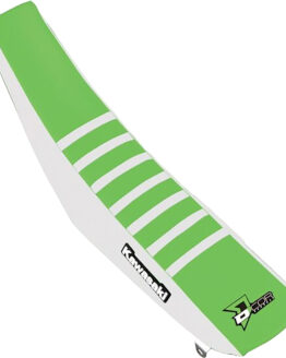 D'Cor Seat Cover Green/White w/Green Ribs Fits 19-20 Kawasaki KX450