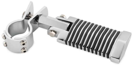 BikeMaster Silver Aluminum Engine Guard/Frame Rail Clamp Foot Pegs (Pair) - Image 2