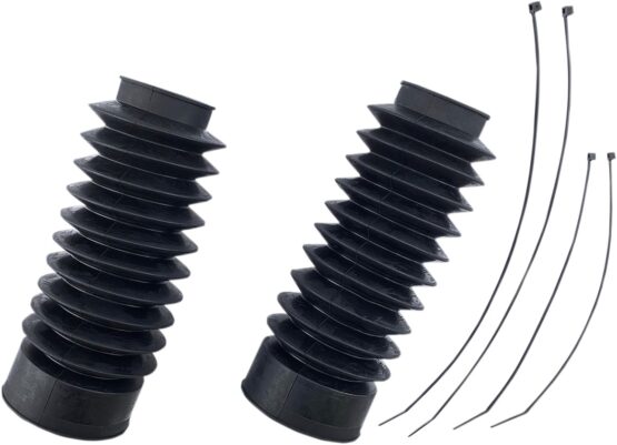 Drag Specialties Fork Boots Black Rubber Pair 1.93in ID 9in Length