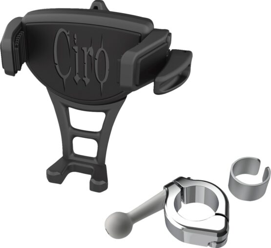 Ciro Constrictor Phone Holder Black Chrome 7/8in-1in Handlebar Mount