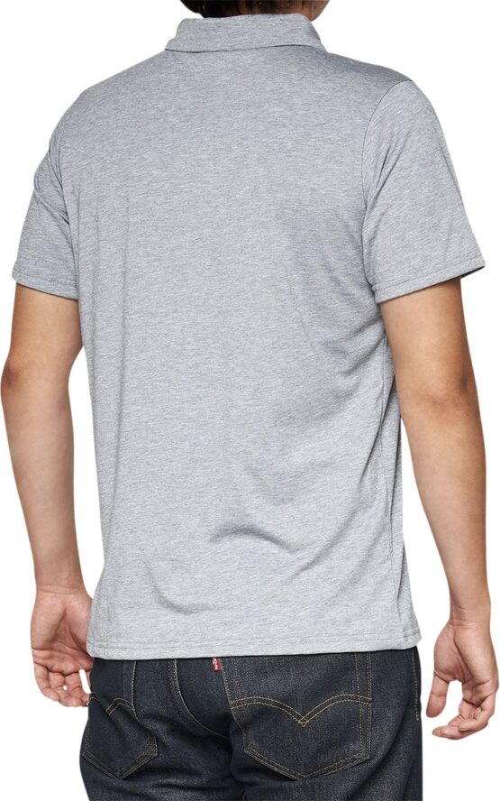 100 Percent Corpo Polo Shirt Heather Gray White Men's Large - Image 2