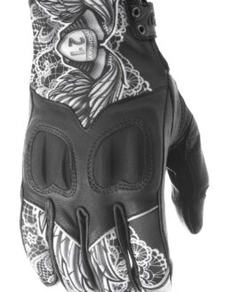 Women's Vixen Riding Gloves Black/White Lace 2X-Large