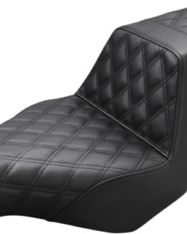 Step-Up Lattice Stitched 2-Up Seat - Black