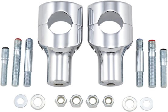Drag Specialties Big Buffalo 3in Handlebar Risers Chrome Pair