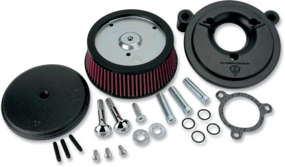 Arlen Ness Stage I Big Sucker Air Filter Kit, Black Smooth Steel
