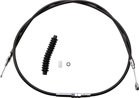 Drag Specialties Black Vinyl Clutch Cable +4in Alternate Length Harley For XL/FL/FX