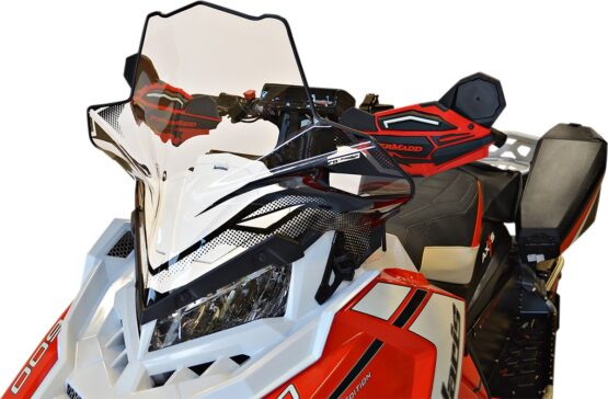 PowerMadd Cobra Mid Windshield Clear/Black 18.5in For Polaris AXYS - Image 2