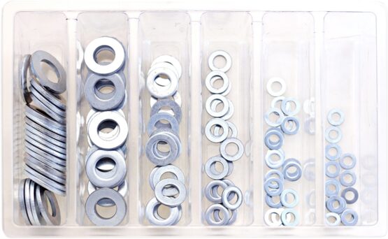 Bolt 120pc Flat Washer Assortment Kit Silver