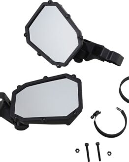 Moose Elite Pro Side View Octagon Mirrors Black Pair UTV